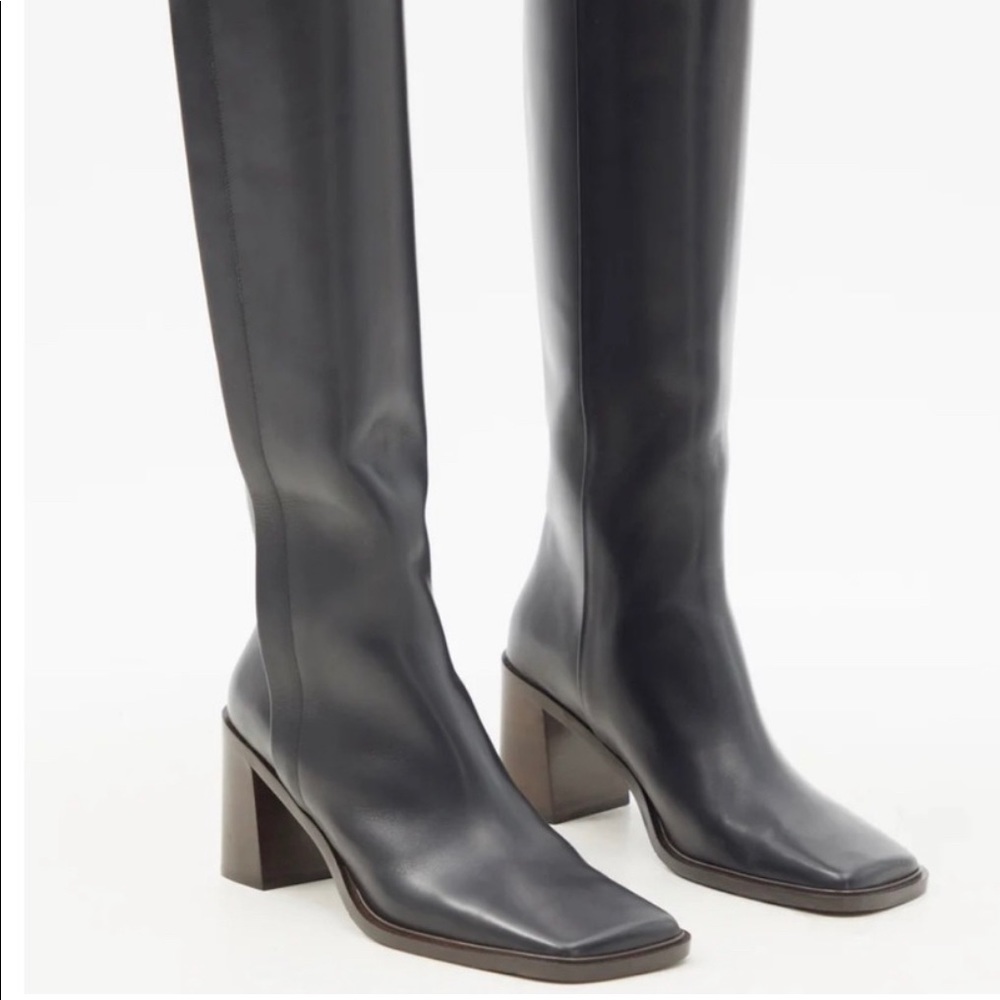 The Row Patch Knee High Square Toe Boots